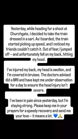 Karishma Sharma Injured Jumping from Moving Mumbai Train; Actress Details Head Trauma, Back Pain